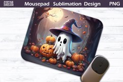 Cute Ghost Pumpkin MousePad | Halloween Mouse Pad Product Image 1
