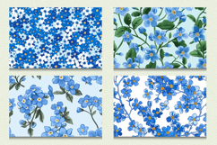 Forget Me Not Blue Floral Cutting Boards sublimation Design Product Image 2