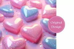 3D Glitter Tumbler Design, Valentine's Day Tumbler Wrap PNG Product Image 2