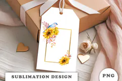 Watercolor Autumn Flowers Gold Frame png Product Image 2