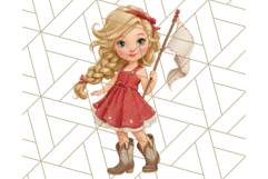 Patriotic Fashion Girl Clipart PNG for 4th of July Product Image 2