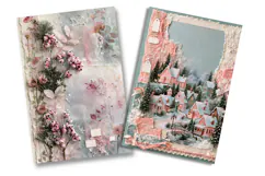 Winter Village Floral Junk Journal Pages Product Image 2