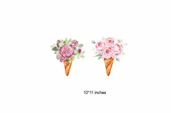 ice cream with a bouquet of roses, peony bouquet, ice cream Product Image 2