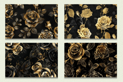 Black and Gold Roses Cutting Boards sublimation Design Product Image 2