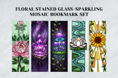 Floral Stained Glass &amp; Sparkling Mosaic Bookmark Set Product Image 2
