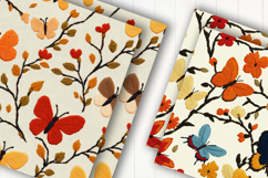 Embroidery Butterfly Digital Paper Product Image 2