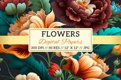 background with flowers, Geometric floral shapes Product Image 2