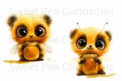 Bees, Bears, Ephemera, PNG, watercolor, Clipart Product Image 2