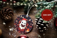 Christmas Fireplace Round Ornament, Funny Christmas Ornament Product Image 2