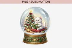 Christmas bookish cat png design for T-shirts Product Image 2