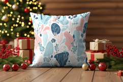 Winter festive scene pillow mockup Product Image 3