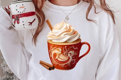 Christmas Cake Clipart, Christmas Cappuccino Clipart Product Image 2