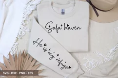 He is My Refuge SVG Design - Sleeve T-shirt Design Product Image 1