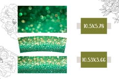 Green Glitter Tumbler Design, Sparkle 40 Oz Tumbler Wrap Product Image 2