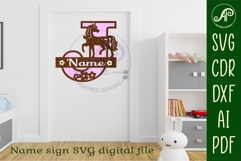 Unicorn Capital Monogram Letter name sign J SVG Product Image 2
