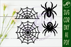 Halloween Silhouette shapes spider and web Product Image 2