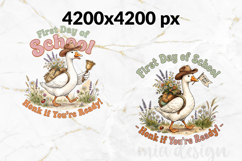 First Day of School PNG, Western Duck Sublimation Design Product Image 2