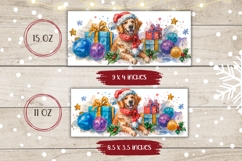 Watercolor Christmas Dog Mug Wrap, Christmas Presents Mug Product Image 2