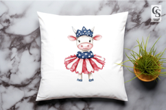 Patriotic Cow Clipart PNG Product Image 2