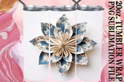 Vibrant 3D Floral Sublimation Tumbler Wrap Product Image 1