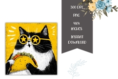 Funny Cat Square Coasters, Funny Square Coaster Template Product Image 2