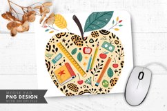 Whimsical Apple Adventure Animal Prints Education Mouse Pad Product Image 1