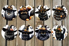 Halloween cat | 8 funny Car coaster &amp; key chain sublimation Product Image 2