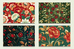 Red Green &amp; Gold Cute Floral Cutting Boards sublimation Desi Product Image 2