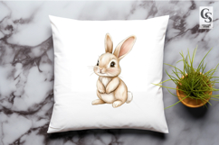 Watercolor Bunny with Wildflowers Clipart Sublimation PNG Product Image 2