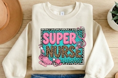 Super Nurse PNG, Nurse Sublimation Design, Leopard Nurse Shi Product Image 2
