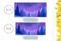 Night Sky Mug Template, Night Forest Mug Design Product Image 2