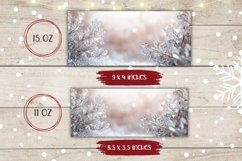 Winter Mug Wrap Design, Silver Glitter Mug Sublimation Product Image 2