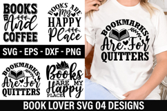 Book Lover SVG Design - Bookmarks Are For Quitters Product Image 1