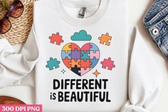 Different is Beautifu PNG, Autism Sublimation PNG Product Image 2