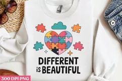 Different is Beautifu PNG, Autism Sublimation PNG Product Image 2