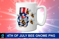 4th Of July Bee Gnome - 4th Of July Sublimation Product Image 2