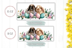 Watercolor Animals Mug, Cartoon Easter Bunnies Mug Wrap Product Image 2