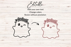 Ghost with Flowers SVG, Halloween Ghost SVG Product Image 2