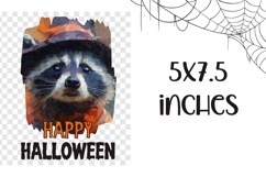 Halloween Towel Design, Halloween Raccoon Sublimation Product Image 2