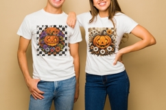 Retro Distressed Halloween Pumpkin T-Shirt Design Product Image 2