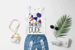 The best DUDE. Dinosaur SVG. Kids Sublimation PNG Product Image 3