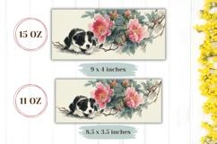 Dog Mug Design, Flowers Mug Template, Floral Mug Sublimation Product Image 2