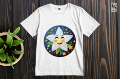 Smiling Star Flower Clipart Sublimation PNG Product Image 2