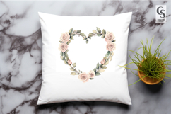 Watercolor Rose Heart Floral Frame Clipart Sublimation PNG Product Image 3