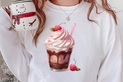 Pink Christmas Coffee Sublimation Clipart, Christmas PNG Product Image 2