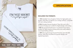 I'm not short I'm SVG - Funny Sleeve T-Shirt Design Product Image 2