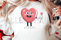 retro, cartoon, heart, character, valentines day, love, lollipop, mascot, vintage, 1950s, 1960s, kawaii, cute, fun, happy, romance, cheerful, greeting card, vector, illustration, design, graphic, art, nostalgia, clip art, holiday, trendy, playful, funny, 