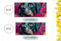 Rottweiler Dog Mug Design, Rottweiler Mug Wrap, Floral Mug Product Image 2