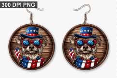 Dog Earring Sublimation PNG - 4th of July Earring Design Product Image 1