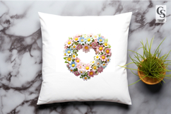 Floral Heart Love Clipart Sublimation PNG Product Image 3